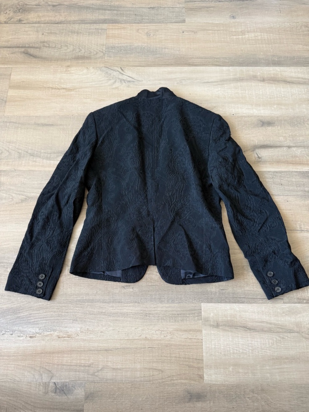 Dolce & Gabbana Black Floral Jacquard Tailored Tuxedo Blazer - US 4 (IT 40) - Picture 3 of 5